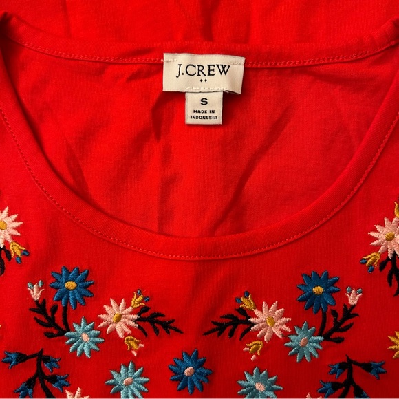 J.Crew Size Small Floral Embroidered Yoke Cotton Tank - Picture 4 of 5